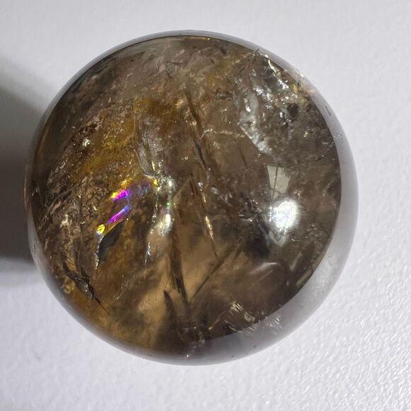 Smoky Quartz Crystal Sphere Marble (#12) IMPERFECT - Picture 6 of 11